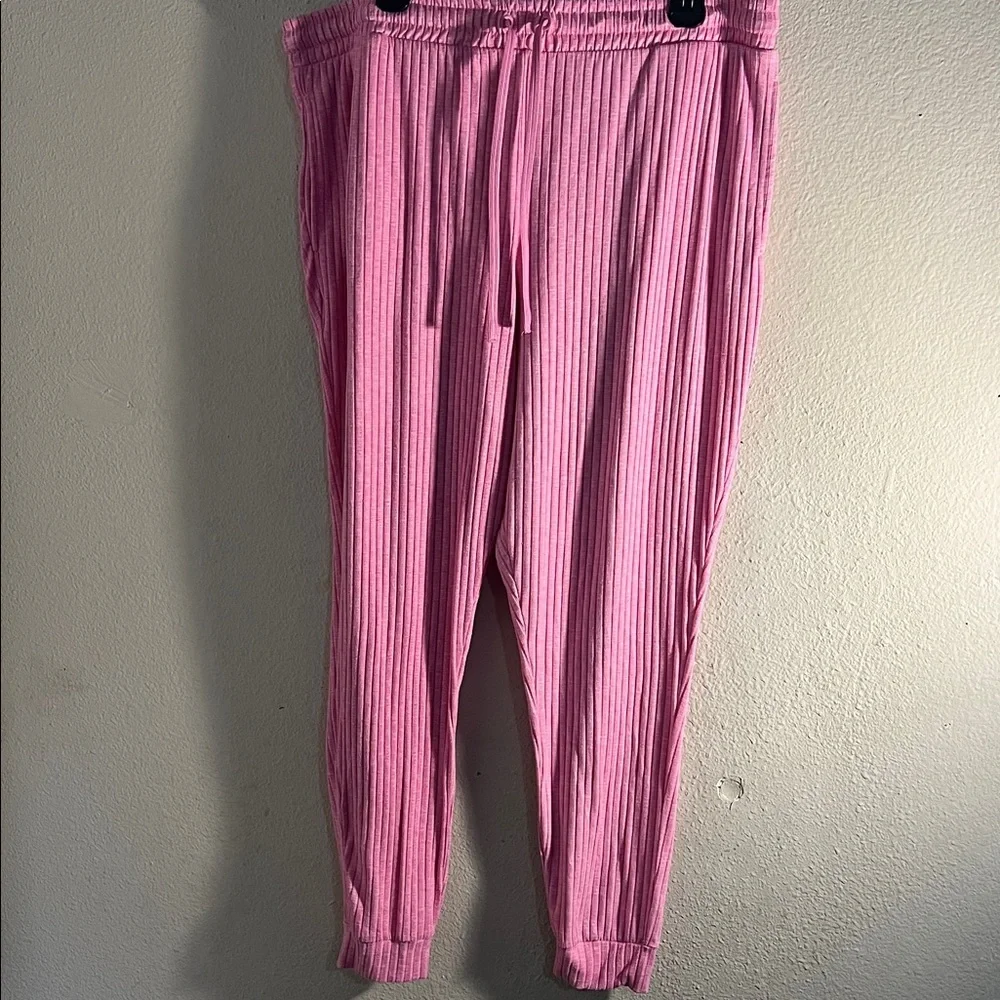 Pink Ribbed Women's Pajama Set - Picture 7 of 13